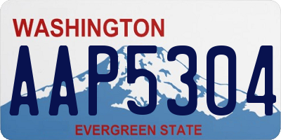 WA license plate AAP5304