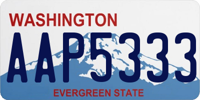 WA license plate AAP5333