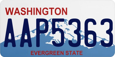 WA license plate AAP5363