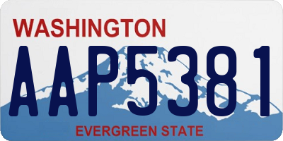 WA license plate AAP5381