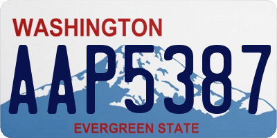 WA license plate AAP5387