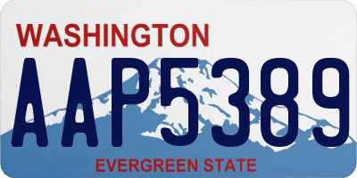 WA license plate AAP5389