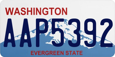 WA license plate AAP5392