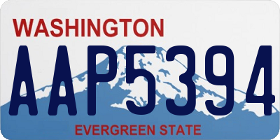 WA license plate AAP5394