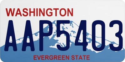 WA license plate AAP5403