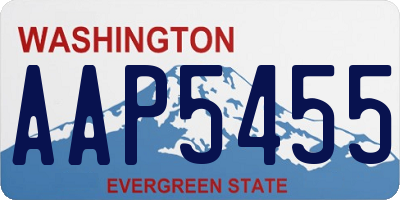 WA license plate AAP5455