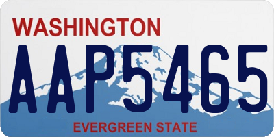 WA license plate AAP5465