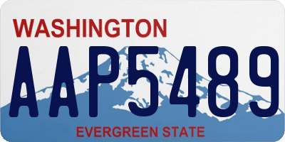 WA license plate AAP5489