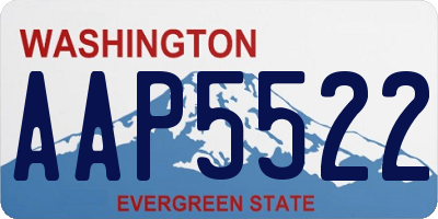 WA license plate AAP5522