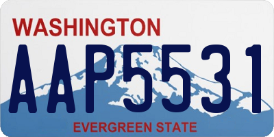 WA license plate AAP5531