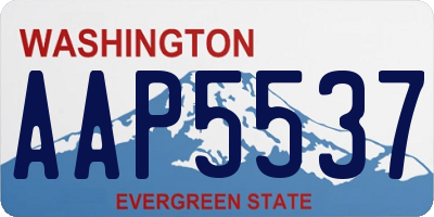 WA license plate AAP5537