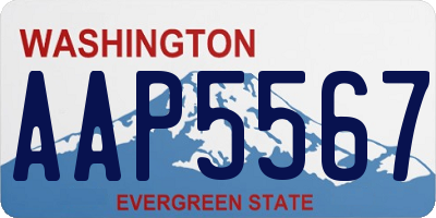 WA license plate AAP5567
