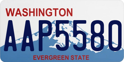 WA license plate AAP5580