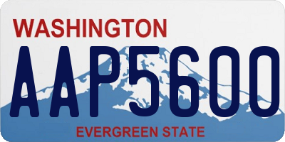 WA license plate AAP5600