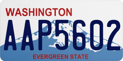WA license plate AAP5602