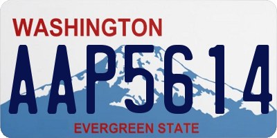 WA license plate AAP5614