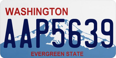 WA license plate AAP5639