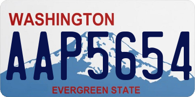 WA license plate AAP5654