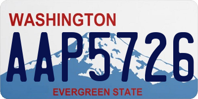 WA license plate AAP5726