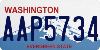 WA license plate AAP5734