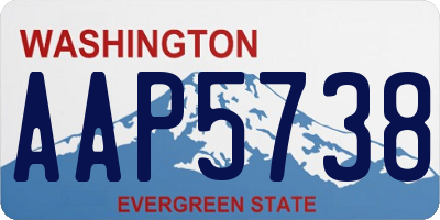 WA license plate AAP5738