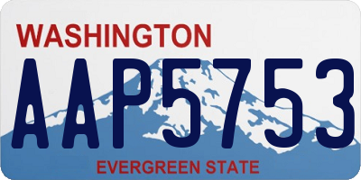 WA license plate AAP5753