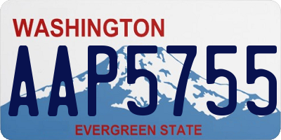 WA license plate AAP5755