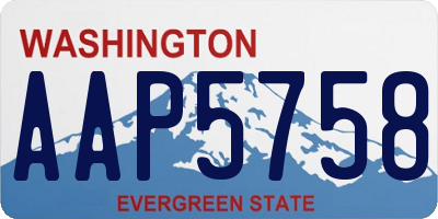 WA license plate AAP5758