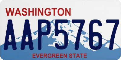 WA license plate AAP5767