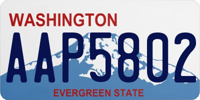 WA license plate AAP5802