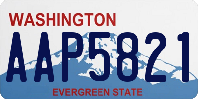 WA license plate AAP5821