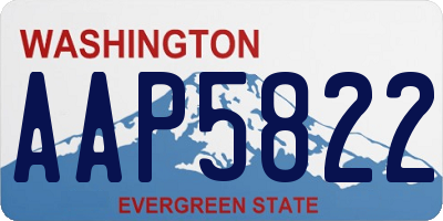 WA license plate AAP5822