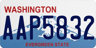 WA license plate AAP5832