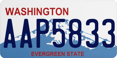 WA license plate AAP5833
