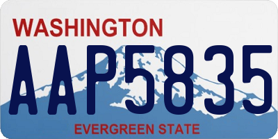 WA license plate AAP5835