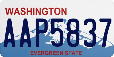 WA license plate AAP5837