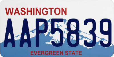 WA license plate AAP5839