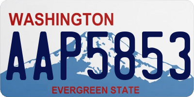 WA license plate AAP5853