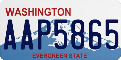 WA license plate AAP5865