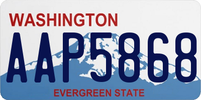 WA license plate AAP5868