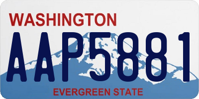 WA license plate AAP5881