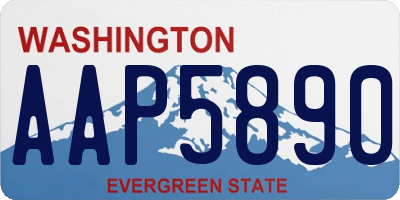 WA license plate AAP5890