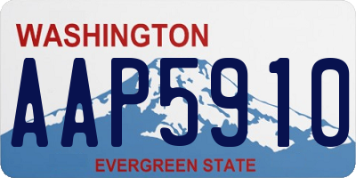 WA license plate AAP5910