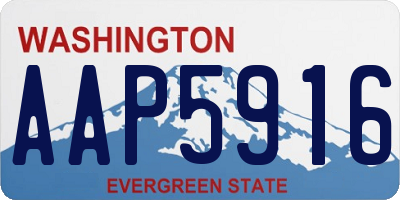 WA license plate AAP5916