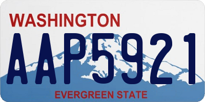 WA license plate AAP5921