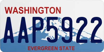 WA license plate AAP5922