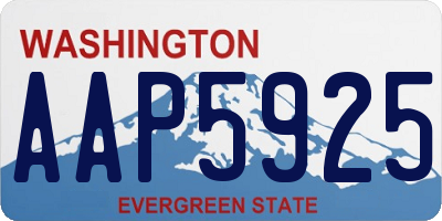 WA license plate AAP5925