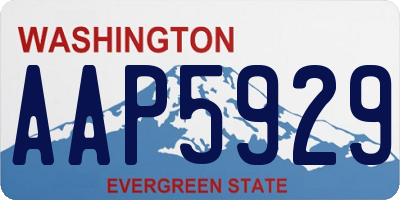 WA license plate AAP5929