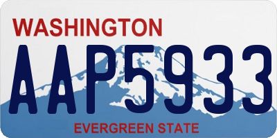 WA license plate AAP5933