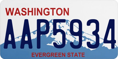 WA license plate AAP5934